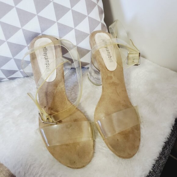 Jeffrey Campbell Clear Heels with Tan Sole - Picture 4 of 6